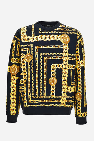 Sweatshirt In Cotton Fabric Medusa Chain Allover Print