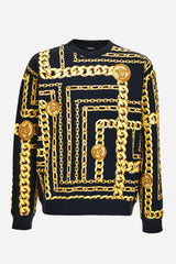 Sweatshirt In Cotton Fabric Medusa Chain Allover Print