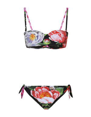 BALCONETTE BIKINI WITH PICTORIAL FLORAL PRINT