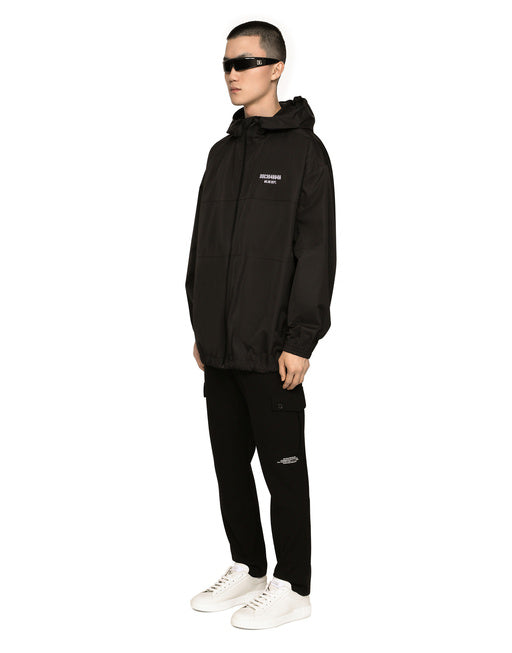 HOODED NYLON JACKET WITH DGVIB3 PATCH