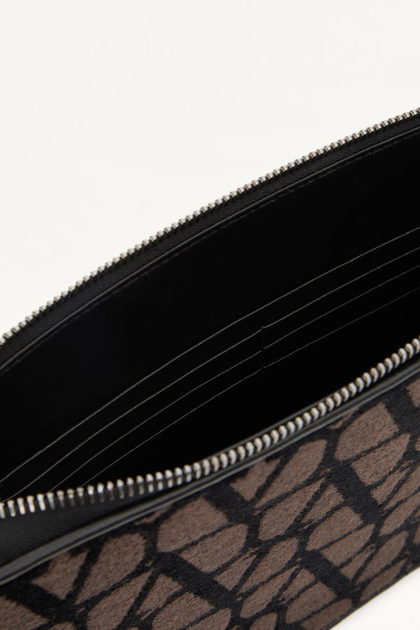 Pouch Toile Iconographe Con Dettagli In Pelle