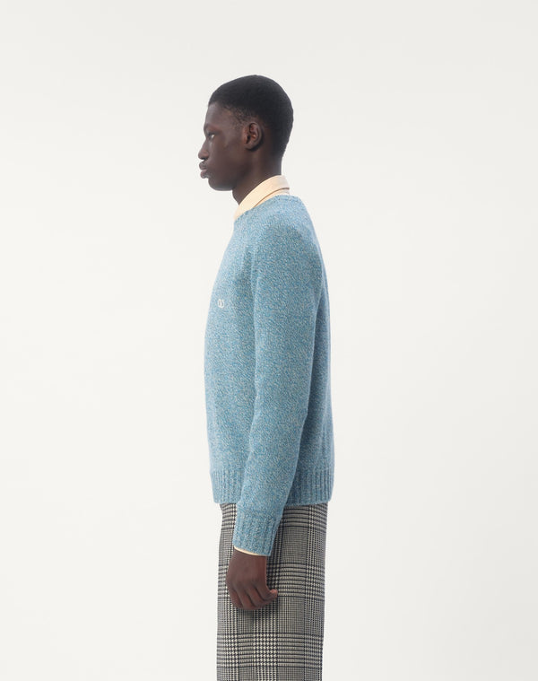 Maglione Girocollo In Lana Con Ricamo Vlogo