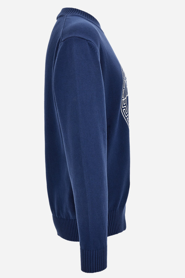 Knit Sweater In Unbrushed Fleece Fabric-Medusa Print-Versace