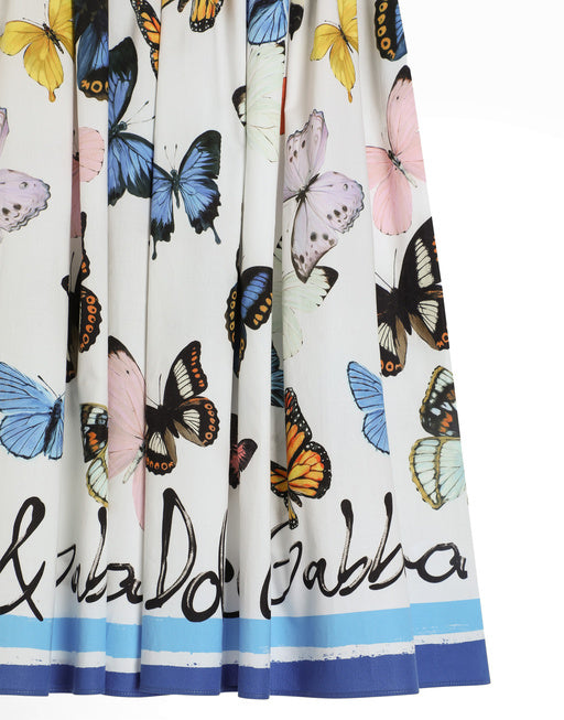 POPLIN SKIRT WITH BUTTERFLY PRINT