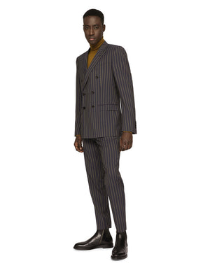 DOUBLE-BREASTED PINSTRIPE WOOL MARTINI-FIT JACKET