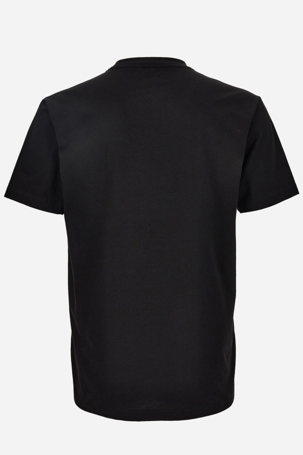 T-Shirt In Compact Cotton Jersey Fabric-Fading Versace Logo Embroidery