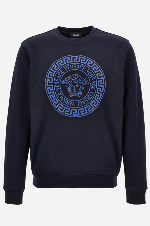 Sweatshirt In Non-Brushed Sweatshirt Fabric + Thickened Versace Greek Medusa Print