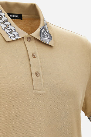 Polo In Piquet Fabric-Chain Print