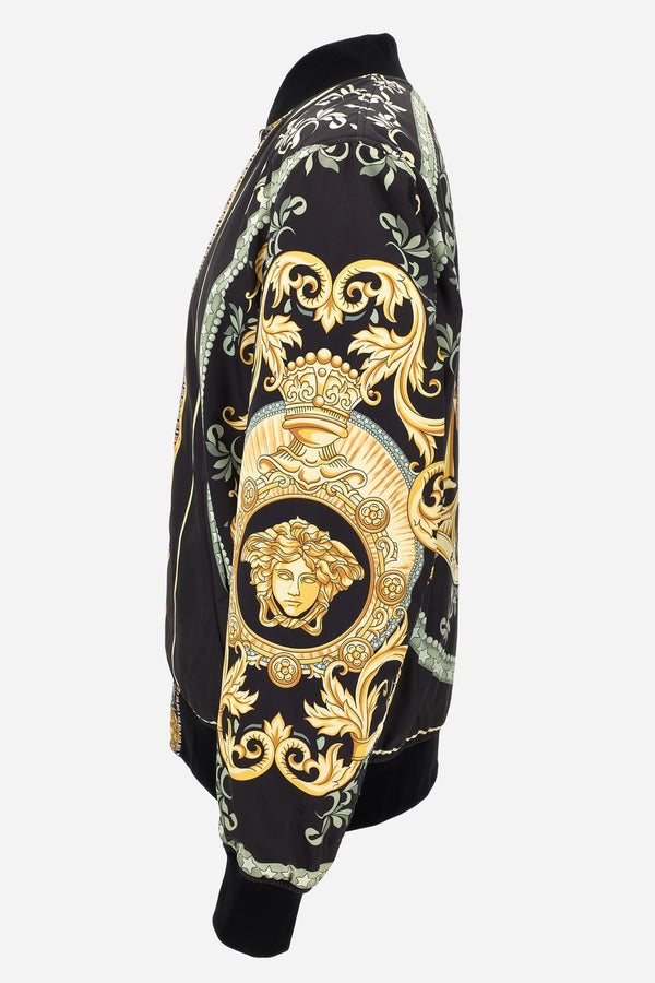 Blouson In Poly Statues Crest Canvas Print Fabric + Plain Technical Fabric