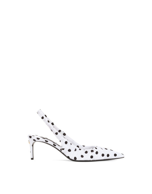 PRINTED SATIN SLINGBACKS