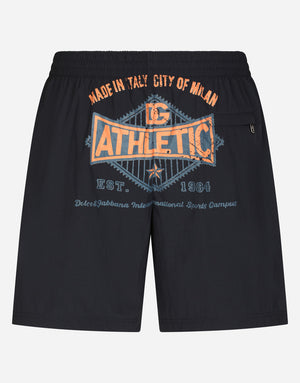 MID-LENGTH PRINTED SWIM TRUNKS