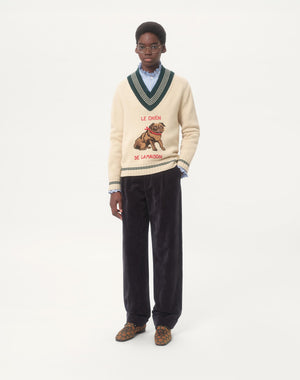 Pantalone In Velluto Di Cotone E Lino Lavato