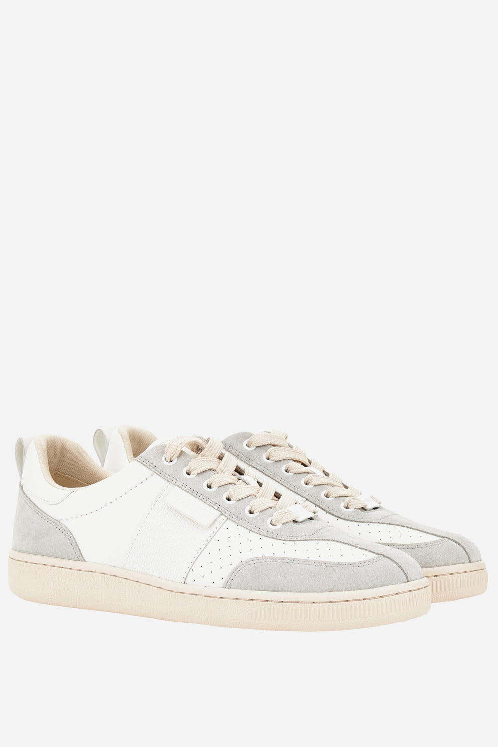Tennis Sneakers In Calf Leather+Suede