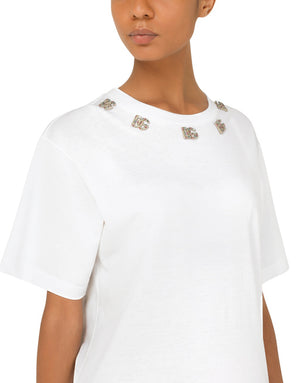 JERSEY T-SHIRT WITH CRYSTAL DG EMBELLISHMENT