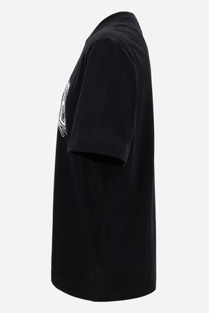 T-Shirt In Cotton Jersey Fabric + Medusa Crest Prin