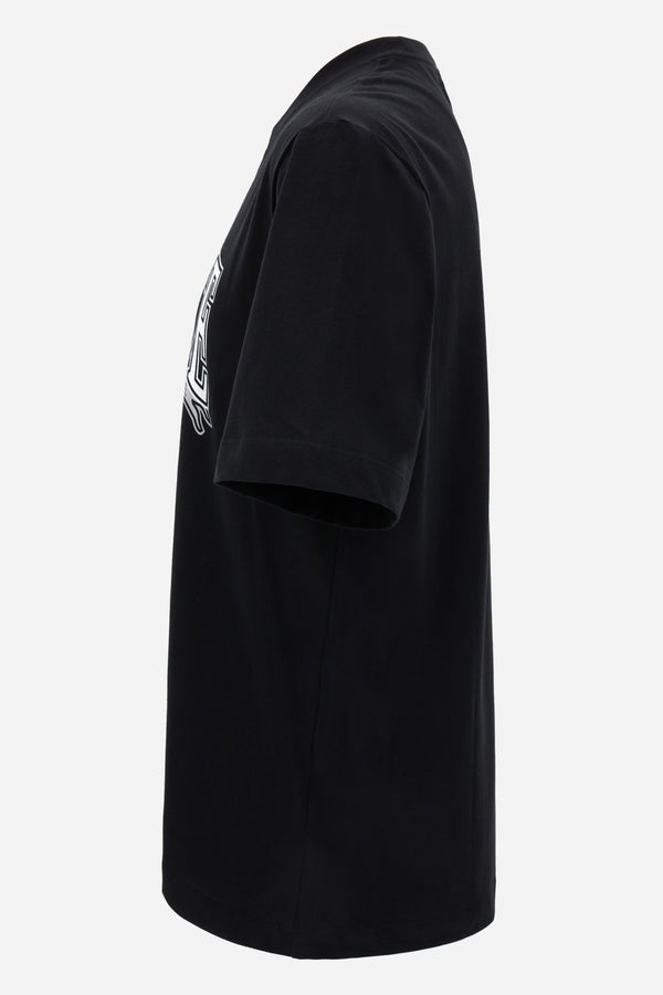 T-Shirt In Cotton Jersey Fabric + Medusa Crest Prin