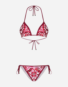 MAJOLICA-PRINT TRIANGLE BIKINI