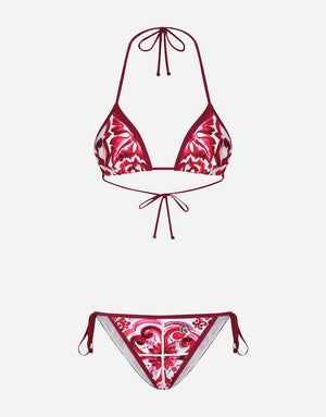 MAJOLICA-PRINT TRIANGLE BIKINI