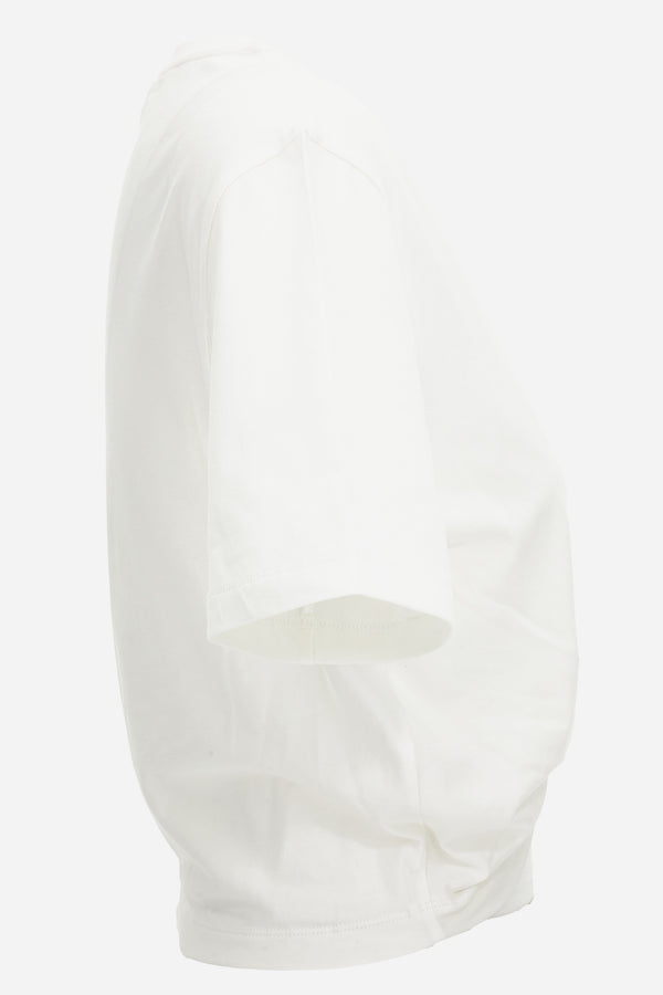 T-Shirt In Organic Stretch Cotton Jersey-Medusa Embroidery