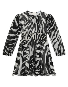 SHORT DRESS IN ZEBRA PRINT CHIFFON
