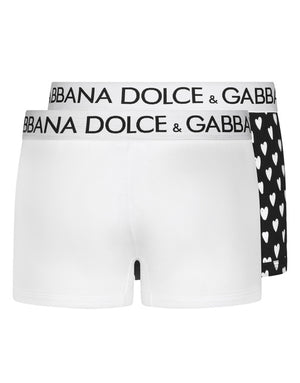 TWO-PACK SOLID-COLOR AND PRINTED STRETCH COTTON BOXERS