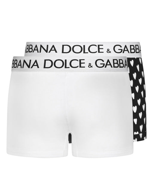 TWO-PACK SOLID-COLOR AND PRINTED STRETCH COTTON BOXERS