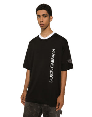 SHORT-SLEEVE T-SHIRT WITH VERTICAL LOGO PRINT
