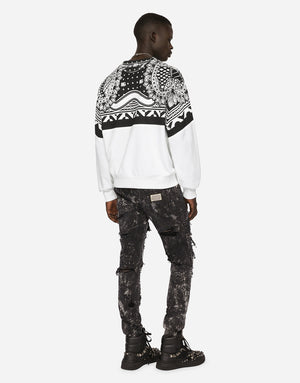 BANDANNA-PRINT JERSEY SWEATSHIRT