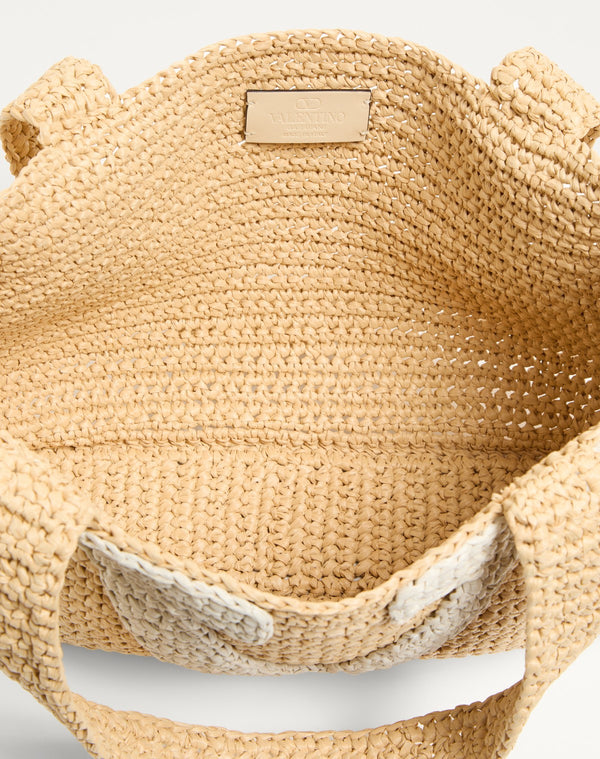 Borsa Shopping Media Valentino Garavani Viva Superstar In Rafia