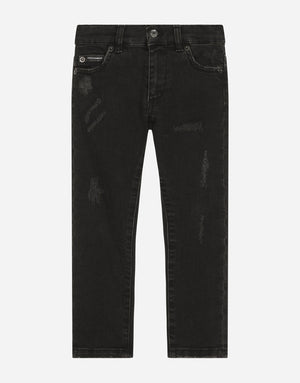 BLACK WASH STRETCH DENIM JEANS