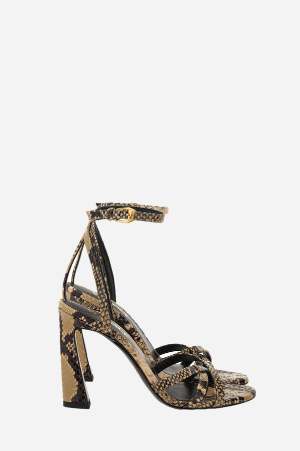 La Medusa Sandal  In Printed Python Calf Leather
