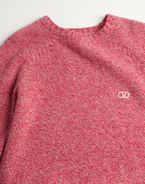 Maglione Girocollo In Lana Con Ricamo Vlogo