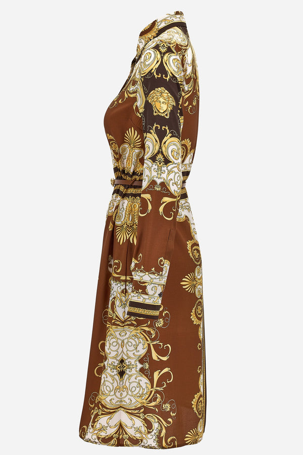 Dress In Twill Poly Barocco Sping Print