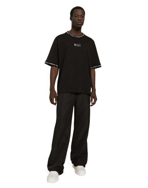 SHORT-SLEEVED COTTON T-SHIRT WITH ALL-OVER LOGO