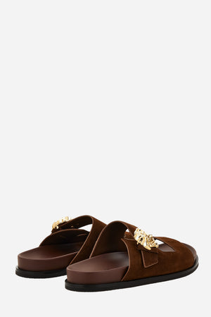 La Medusa Sandals In Suede-Enamel Hw
