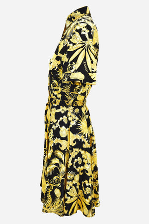 Dress In Viscose Baroque Palm Allover Print