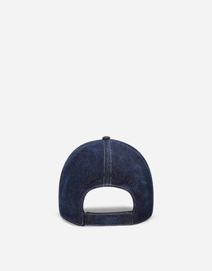 DENIM BASEBALL CAP WITH LOGO TAG