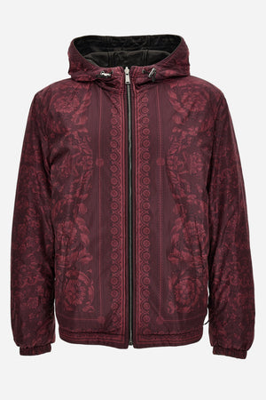 Reversible Blouson Leather In Solid Leather-Barocco'92 Print Techn.Fabric- Versace Embossing