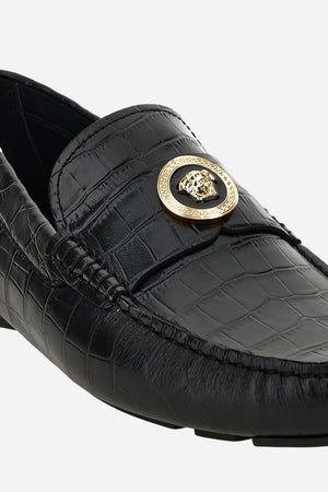 Icon M Shoes In Embossed Croc Calf Leather