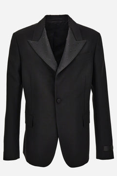 Evening Jacket In Mohair Wool Fabric-Hotfix Embroidery