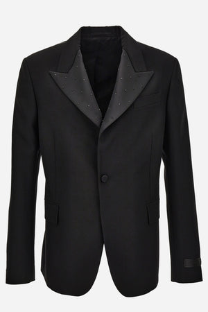 Evening Jacket In Mohair Wool Fabric-Hotfix Embroidery