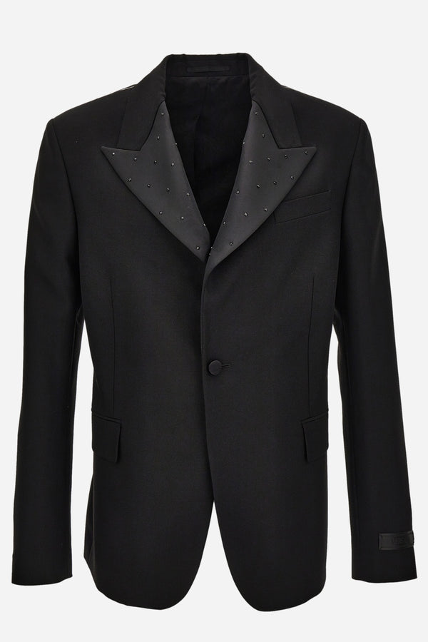 Evening Jacket In Mohair Wool Fabric-Hotfix Embroidery