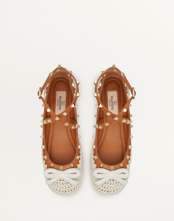 Ballerina Rockstud Con Ricamo Crochet