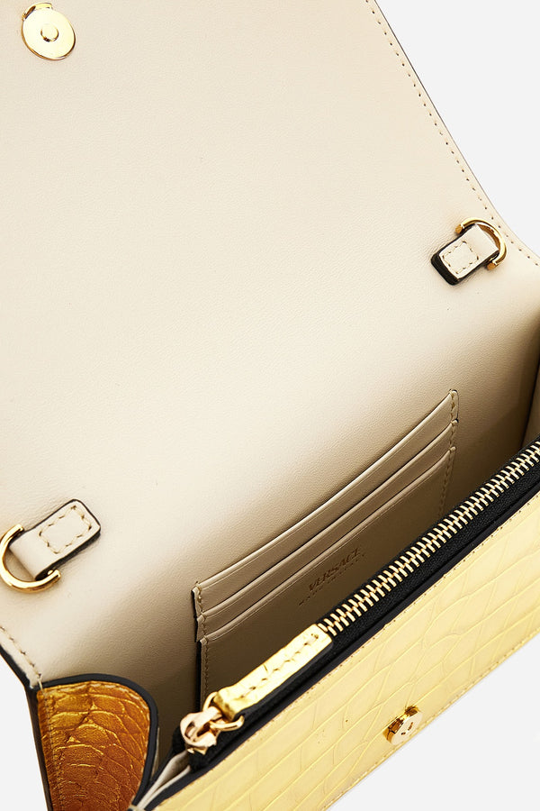 La Medusa Mini Bag In Embossed Croc Laminated Calf Leather