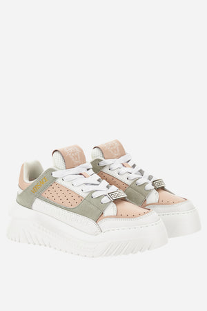 Oversize Court Sneaker In Calf Leather-Fabric