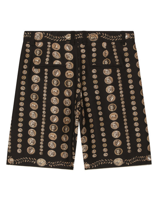 COIN-PRINT SILK SHORTS