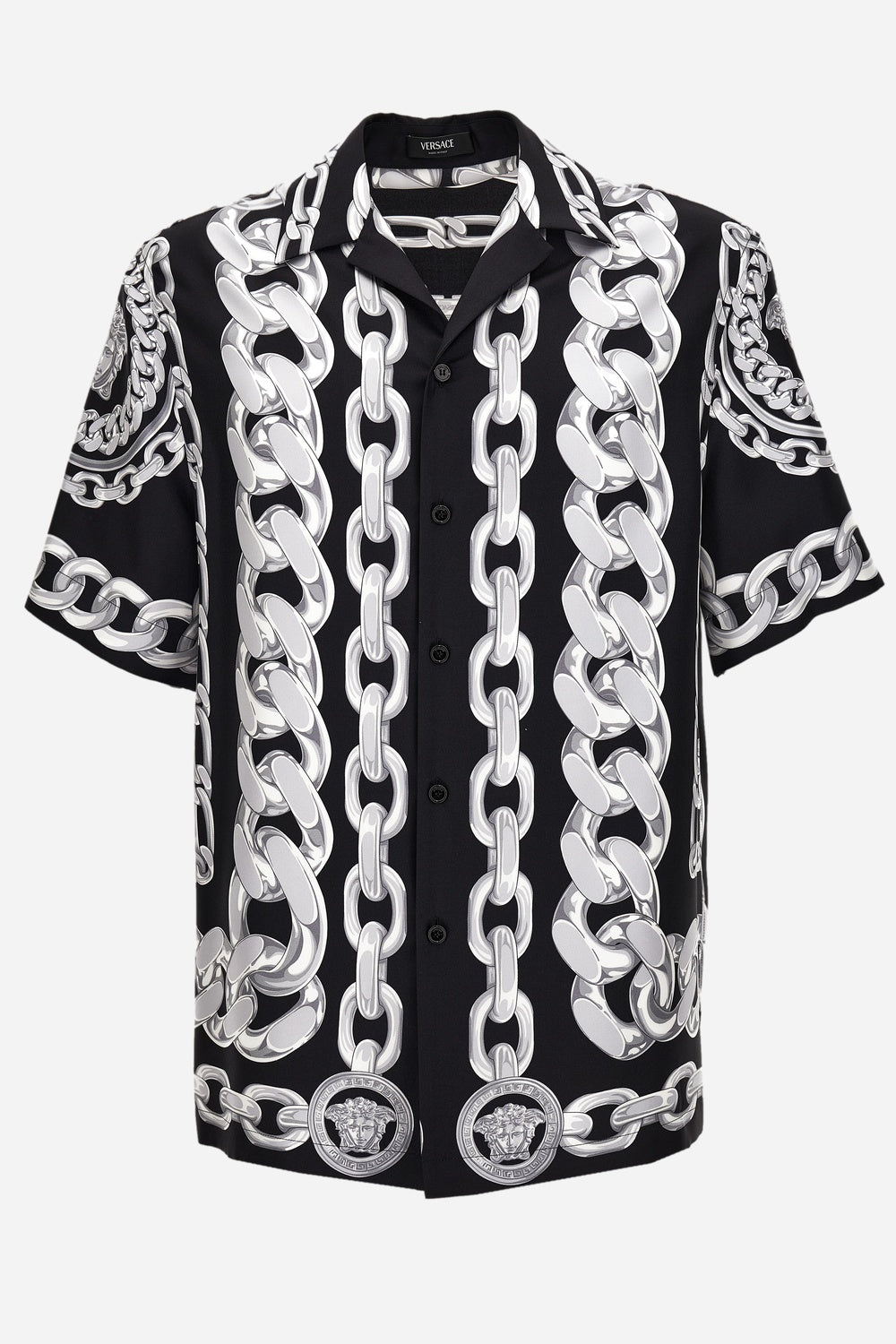 Informal Shirt In Medusa Chains Print Silk Twill