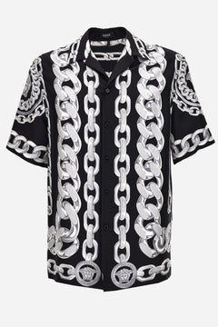 Informal Shirt In Medusa Chains Print Silk Twill