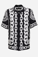 Informal Shirt In Medusa Chains Print Silk Twill