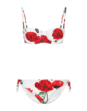 POPPY-PRINT BALCONETTE BIKINI